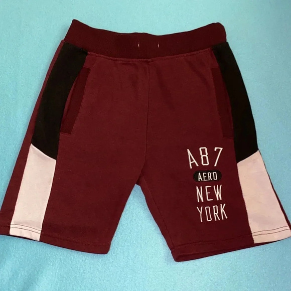 AEROPOSTALE shorts cotton color block 2 pockets elastic waistband vintage size S - Picture 1 of 10